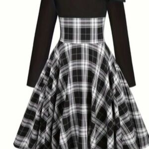 Plaid Black and White Dress